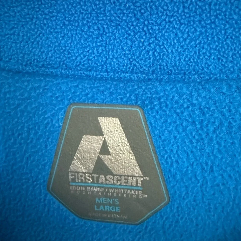 Eddie Bauer First Ascent Fleece Pullover Mens Large Quarter Zip Blue - Picture 3 of 3